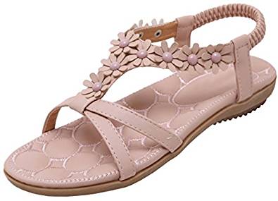 womens sandals pink flower