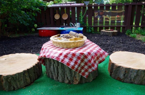 DIY outdoor kids play space